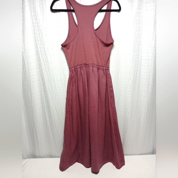 Athleta Baja Linen Midi Dress In Tawny Rose. Size M - Picture 9 of 11